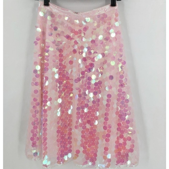 Eva Franco sold at Anthropology adorable pink chunky sequin skirt Brand NEW! - Picture 11 of 12